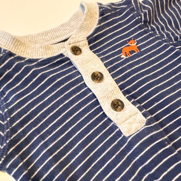 Carter's boys 6 month footless romper in stripes - Picture 3 of 4
